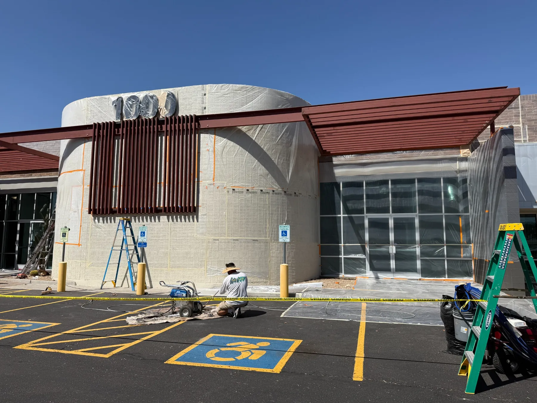 Commercial painting in progress