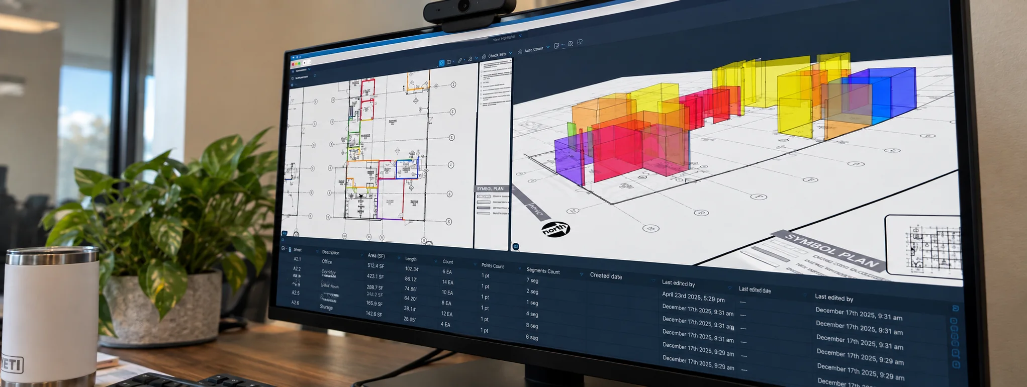 Commercial project planning and takeoff workflow