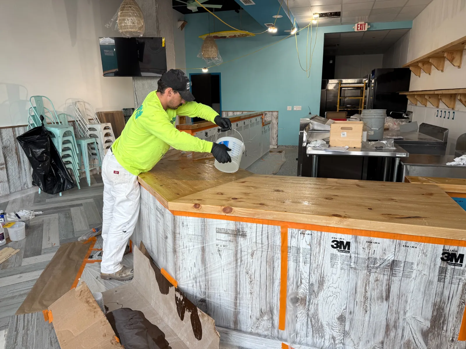 Decorative epoxy countertop application